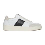 Witte leren zeilsneakers met zwarte details Saint Sneakers , Multicolo...