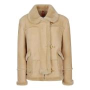 Schapenvacht Beige Jas Made in Italy Fay , Beige , Dames