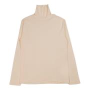 Witte Geribbelde Turtleneck Top Lemaire , Beige , Heren