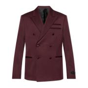 Wollen blazer met gesloten revers Versace , Red , Heren