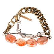 Donkerrode Stenen Ketting Armband Dries Van Noten , Red , Heren