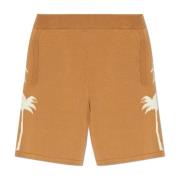 Shorts met palm patroon Palm Angels , Brown , Heren