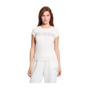 Witte Dames T-shirt Guess , White , Dames