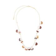 Parel Ketting Goud Multicolor Panconesi , Gray , Dames