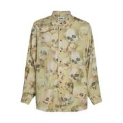 Skull Print Losse Beige Shirt Magliano , Multicolor , Heren