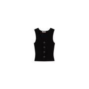 Gebreide top met knoopdecor Twinset , Black , Dames