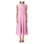 Roze Crepe Parel Trim Midi Jurk Self Portrait , Pink , Dames