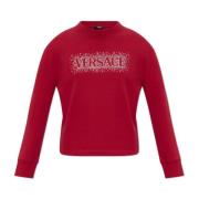 Sweatshirt met glinsterende kristallen Versace , Red , Dames