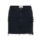 Denim Mini Rok Fox Black One Teaspoon , Black , Dames