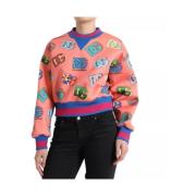 Roze Logo Print Sweatshirt Pullover Dolce & Gabbana , Multicolor , Dam...