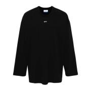 Stempel Logo Longsleeve T-shirt Off White , Black , Heren