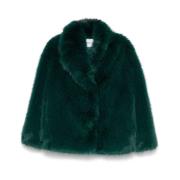 Faux Fur Hunter Jas Zwart Teal Stand Studio , Green , Dames