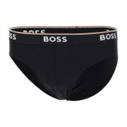 Heren Zwarte Stretch Katoenen Briefs Hugo Boss , Black , Heren