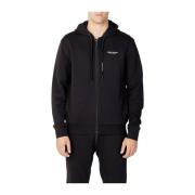 Zwarte katoenen hoodie met rits Armani Exchange , Black , Heren