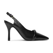 Leren pump met 9,94 cm hak Furla , Black , Dames