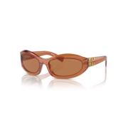 Caramel Transparant/Bruin Zonnebril Miu Miu , Brown , Dames