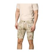 Slim Fit Bloemen Bermuda Shorts Mason's , Beige , Heren