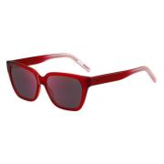 Rode Acetaat Zonnebril met UV-bescherming Hugo Boss , Red , Dames