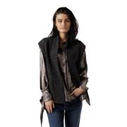 Antraciet Mouwloos Gilet met Zakken No man's land , Gray , Dames