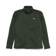 Groene Sweaterjas met rits en logo Patagonia , Green , Dames