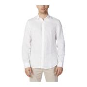 Linnen lange mouwen overhemd Armani Exchange , White , Heren