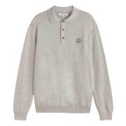 Fox Head Patch Polo Jumper Maison Kitsuné , Gray , Heren