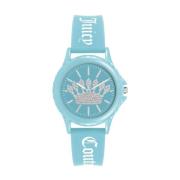 Blauw Siliconen Analoog Kwarts Horloge Juicy Couture , Blue , Dames