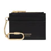 Leren kaarthouder met sleutelhanger Salvatore Ferragamo , Black , Dame...