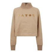 Gebreide Kraag Sweater Patou , Beige , Dames