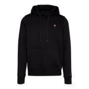 Heren Logo Contrast Hoodie Tommy Hilfiger , Black , Heren