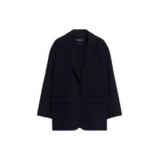 Klassieke wollen jas met knoopsluiting Max Mara , Blue , Dames