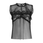 Mouwloze zijden top Dsquared2 , Black , Dames