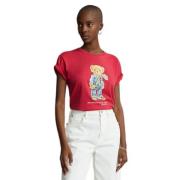 Polo Bear Cowboy T-shirt Polo Ralph Lauren , Red , Dames