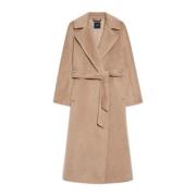 Elegante Lange Wol Alpaca Jas Max Mara , Beige , Dames