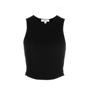 Zwarte Crop Tank Top Agolde , Black , Dames