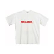 Grafische Print Wit T-shirt Magliano , White , Heren