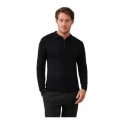 Zwarte polo met lange mouwen Cavallaro , Black , Heren