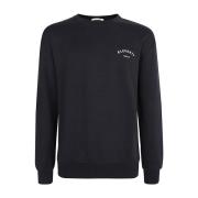 Giza Cotton Crewneck Sweatshirt Eleventy , Black , Heren