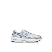 Retro Stijl Leren Sneakers Wit/Blauw New Balance , White , Heren