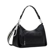 Moderne Polyurethaan Handtas Dames Collectie Desigual , Black , Dames