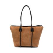 Suede Tote Tas Hereu , Brown , Dames