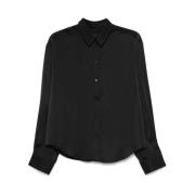 Zwarte Zijden River Shirt Birgitte Herskind , Black , Dames