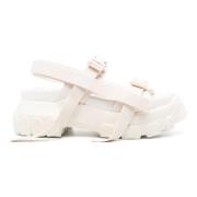 Witte Leren Casual Open Teen Sandalen Rick Owens , White , Dames