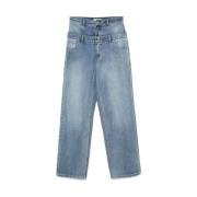 Klassieke Denim Taille Slouchy Timmerman Jeans Tibi , Blue , Dames