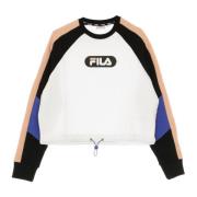 Kleur Blok Cropped Crewneck Sweatshirt Fila , Multicolor , Dames