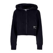 Air Fleece Zip Hoodie Zwart Nike , Black , Dames