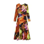 Elegante Viscose Jurk met Elastaanmix Desigual , Multicolor , Dames