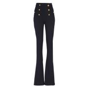 Hoge taille visgraat tweed broek Balmain , Blue , Dames