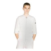 Gewatteerd Flight Vest met Logo Patch Moncler , White , Heren