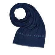 Sjaal Halsdoek Stola met geborduurd Logo Philipp Plein , Blue , Dames